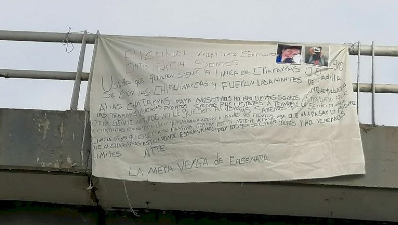 Cuelgan narcomanta con amenazas a dos mujeres