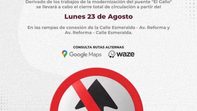 Este lunes se cerrarán las rampas de acceso a la calle Reforma