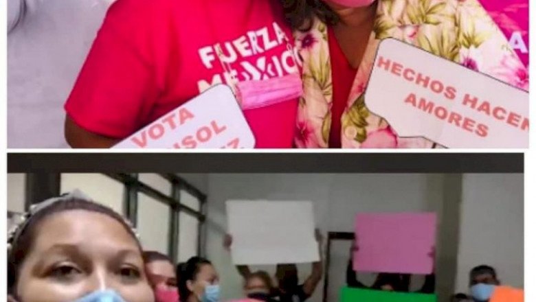 Integrantes de Fuerza por México se manifiestan