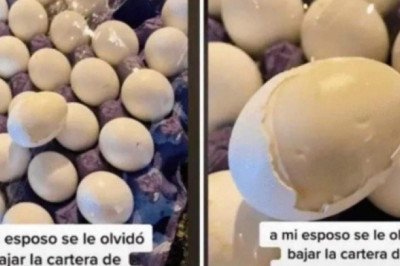 Olvidan cartera de huevos en el carro y se cuecen a la perfección
