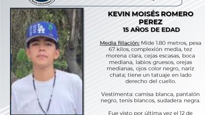 Familiares buscan al joven Kevin Romero de 15 años