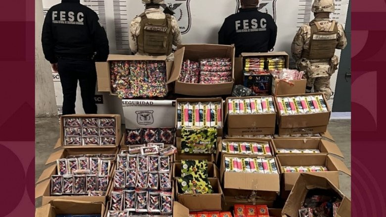 Alrededor de 40 cajas de pirotecnia, fueron decomisadas en una casa en Tijuana