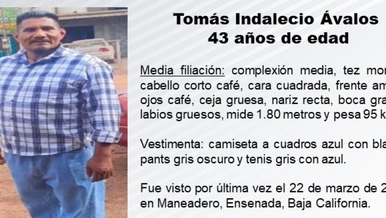 Buscan a Tomás Indalecio de 43 años de edad