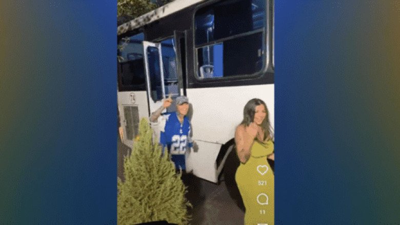Karely Ruiz y Santa Fe Klan no se "fresean" y viajan en camión (VIDEO)