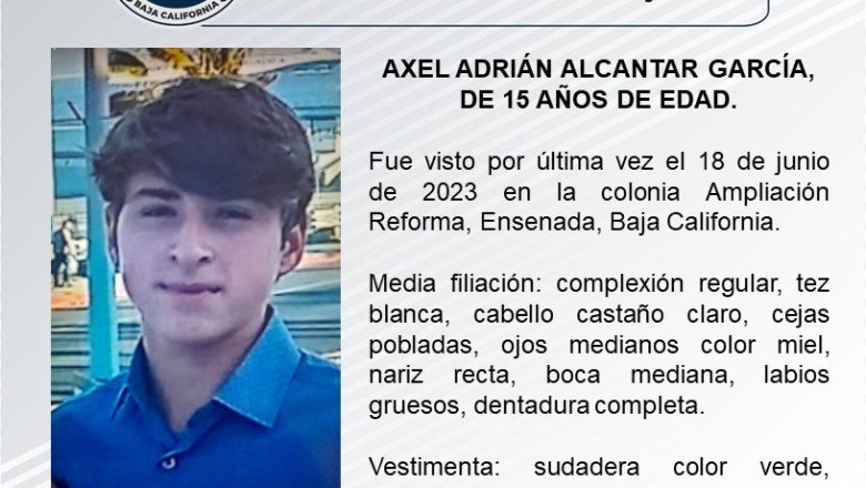 Familiares buscan a Axel Adrián Alcantar García, de 15 años