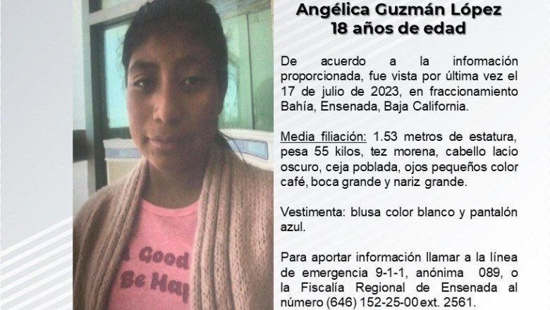 Familiares buscan a Angélica Guzmán, de 18 años de edad,