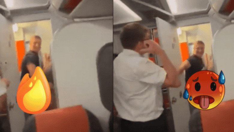 Descubren a pareja teniendo intimidad en un baño de avión ¡y los detienen!