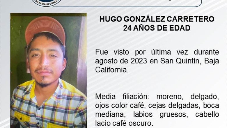 Familiares buscan a Hugo González de 24 años de edad
