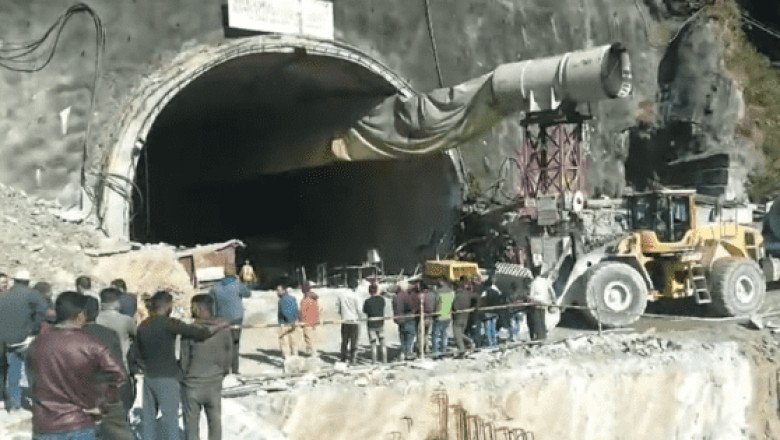 Más de 30 obreros atrapados por derrumbe de un túnel en India