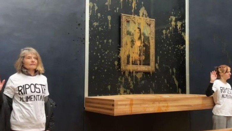 Activistas lanzan sopa a la "Mona Lisa" en el Louvre