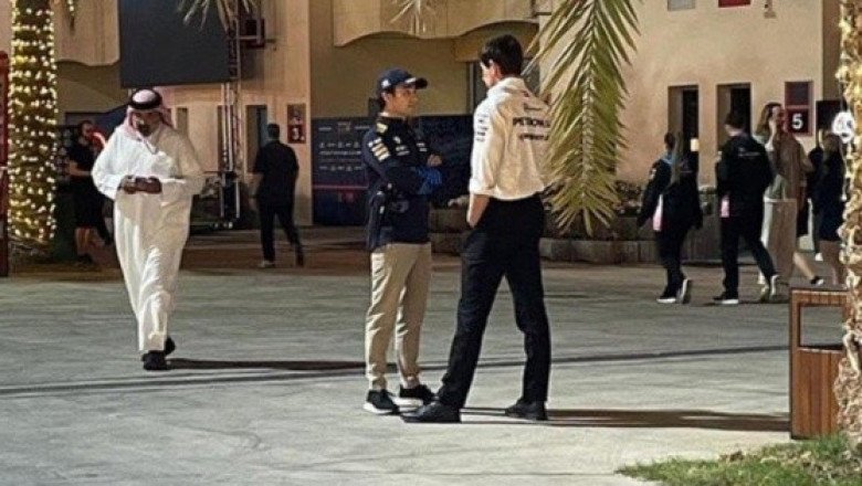 Checo Pérez fue captado charlando con Toto Wolff