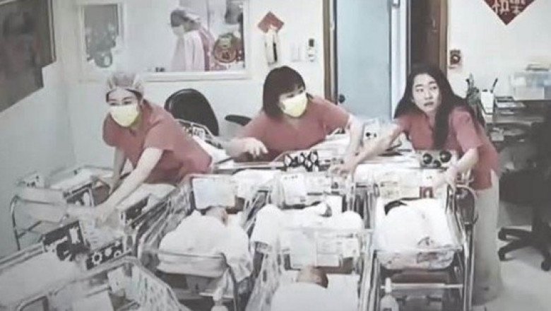 Enfermeras protegen a recién nacidos durante terremoto en Taiwán (VIDEO)