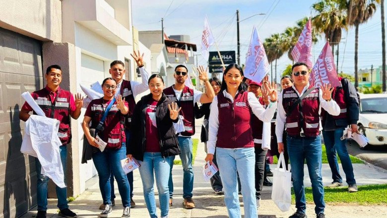 Respaldan ensenadenses a Claudia Moreno durante recorridos en Colonias
