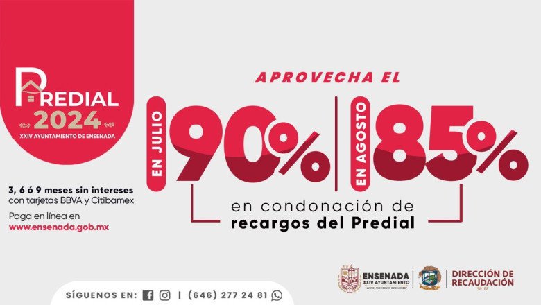 Por concluir descuentos en la condonación de recargos del impuesto predial