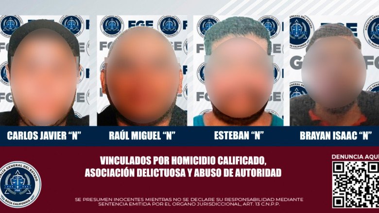 FGE logra prisión preventiva contra 4 policías municipales de Ensenada