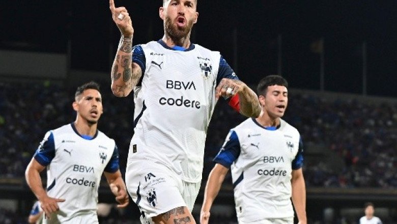 Cristiano Ronaldo reacciona al gol de Sergio Ramos contra Cruz Azul