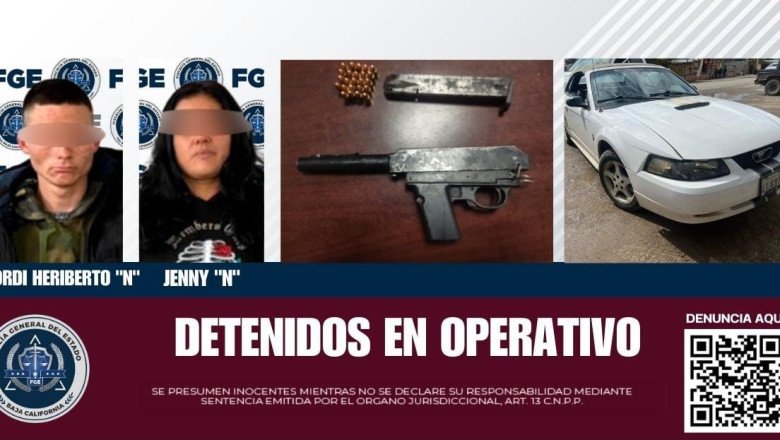Cae pareja en poder de armas de fuego y cartuchos útiles