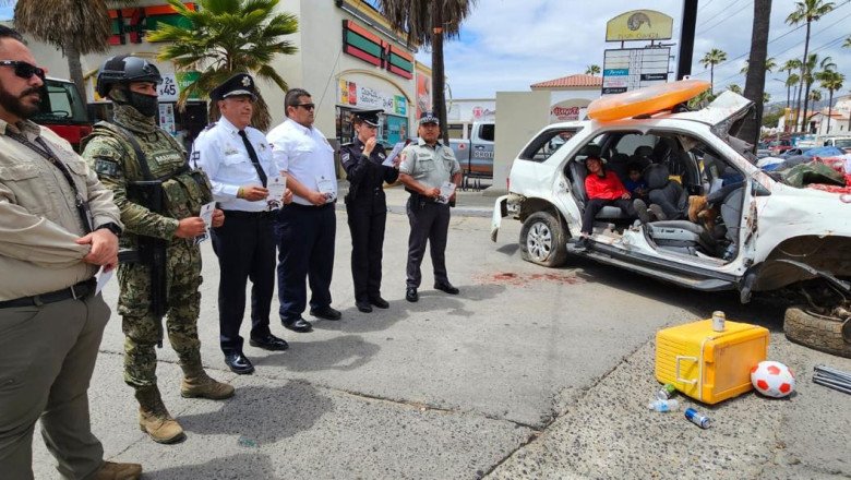 La DSPM realiza simulación de accidente vial
