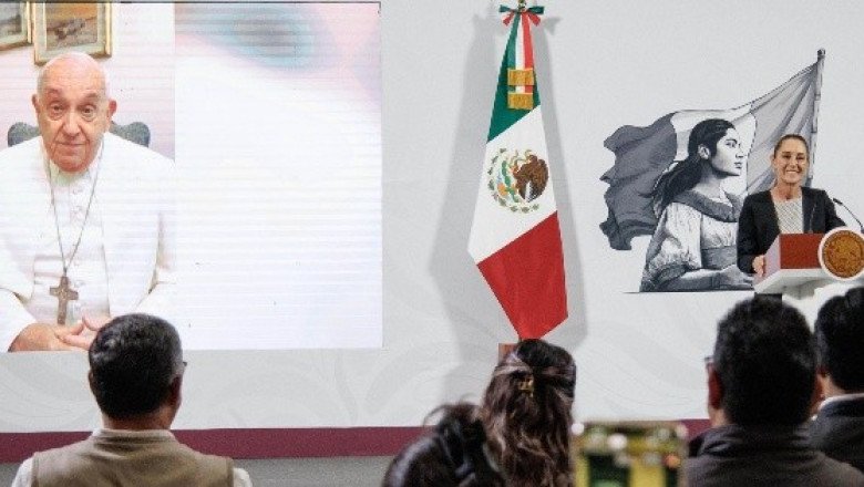 Sheinbaum proyecta VIDEO del Papa Francisco en "La Mañanera"