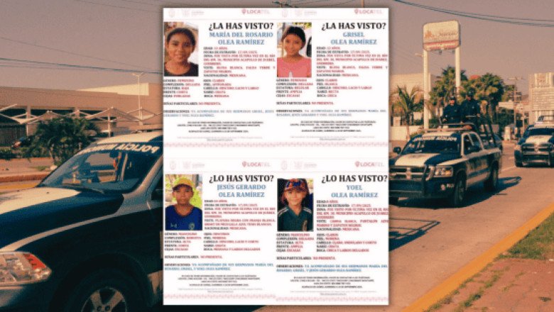 Denuncian desaparición de 4 hermanos menores en Acapulco