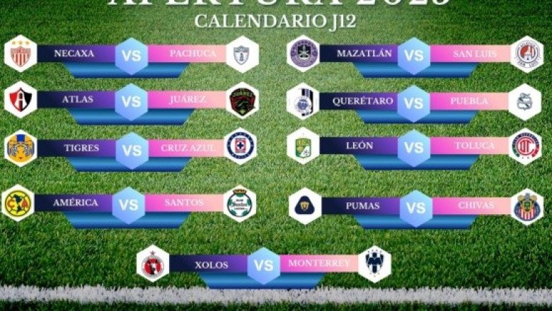 Calendario de partidos de la J12 del Apertura 2025