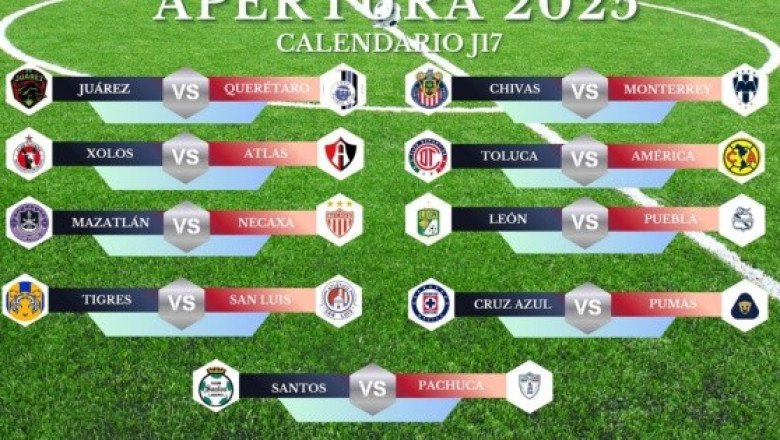 Calendario de partidos de la J17 del Apertura 2025