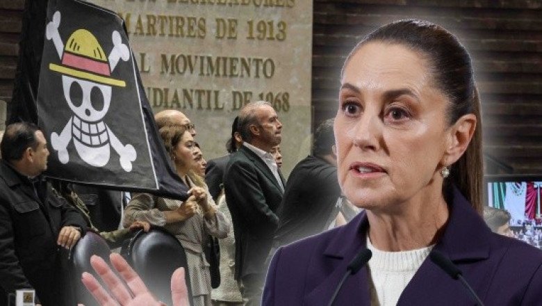 Sheinbaum reacciona al uso de bandera de "One Piece" en la Cámara de Diputados
