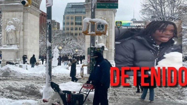 Arrestan a una persona tras pelea de bolas de nieve en Nueva York