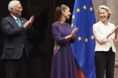 Sheinbaum recibe a representantes de la Unión Europea en Palacio Nacional